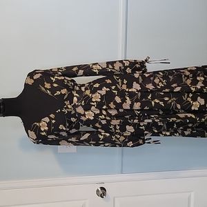 Boutique Black Foral Maxi Dress with Open Back.